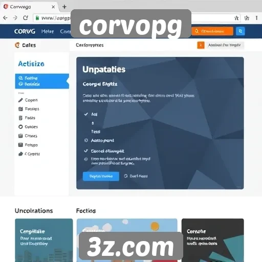 Análise da interface do usuário do site corvopg